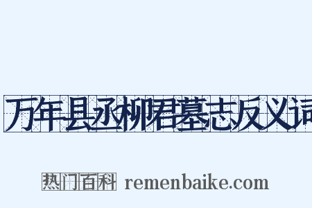 万年县丞柳君墓志反义词是什么意思的图片